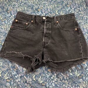 Levi’s 501 black denim shorts